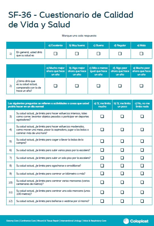 Cuestionario SF-36 - Coloplast