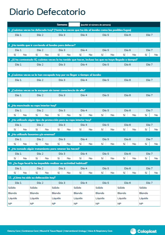 Diario Defecatorio - Coloplast